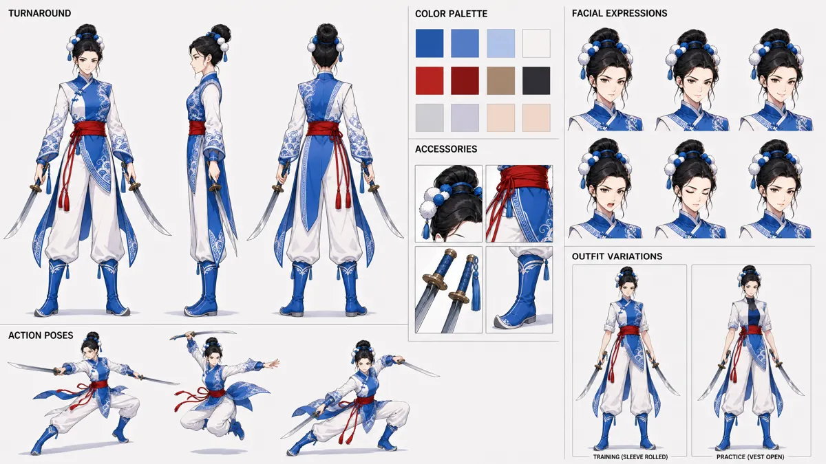 Chu Yao — Character turnaround sheet