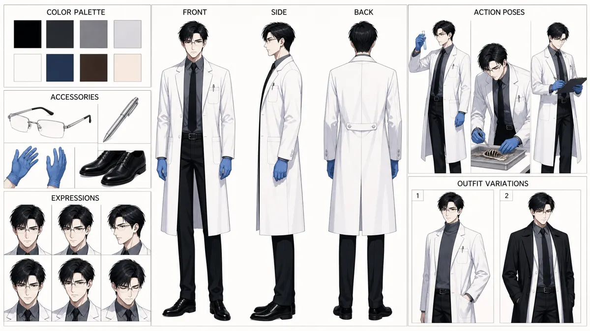 Gu Yanshen — Character turnaround sheet