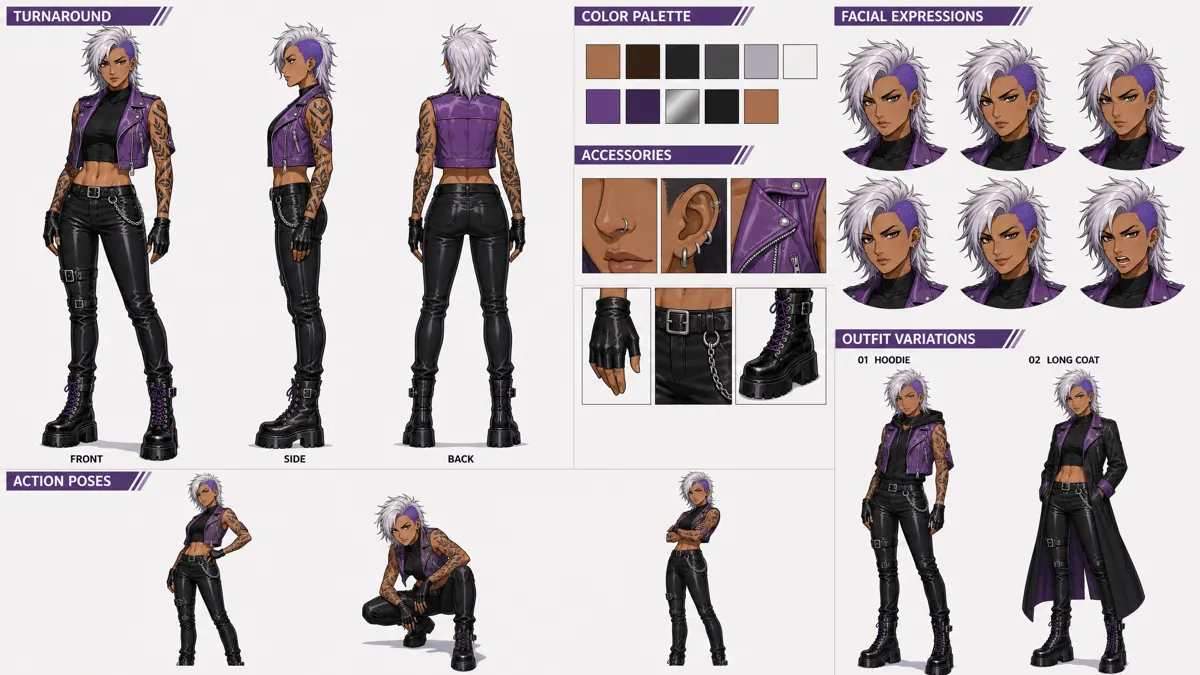 Guo Tianjiao — Character turnaround sheet
