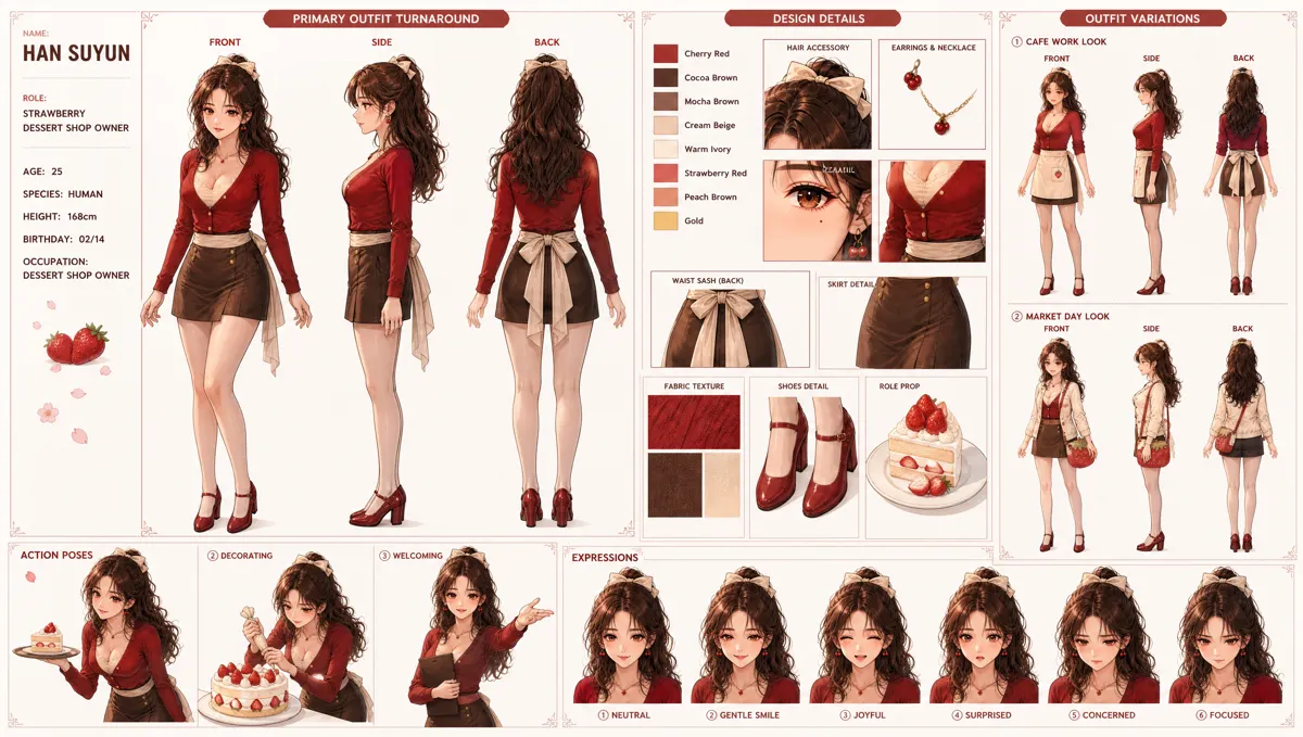 Han Suyun — Character turnaround sheet
