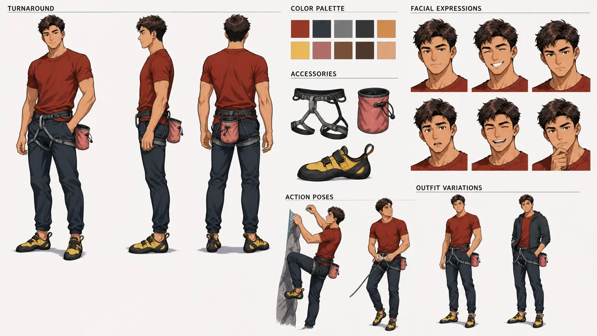 He Yi — Character turnaround sheet