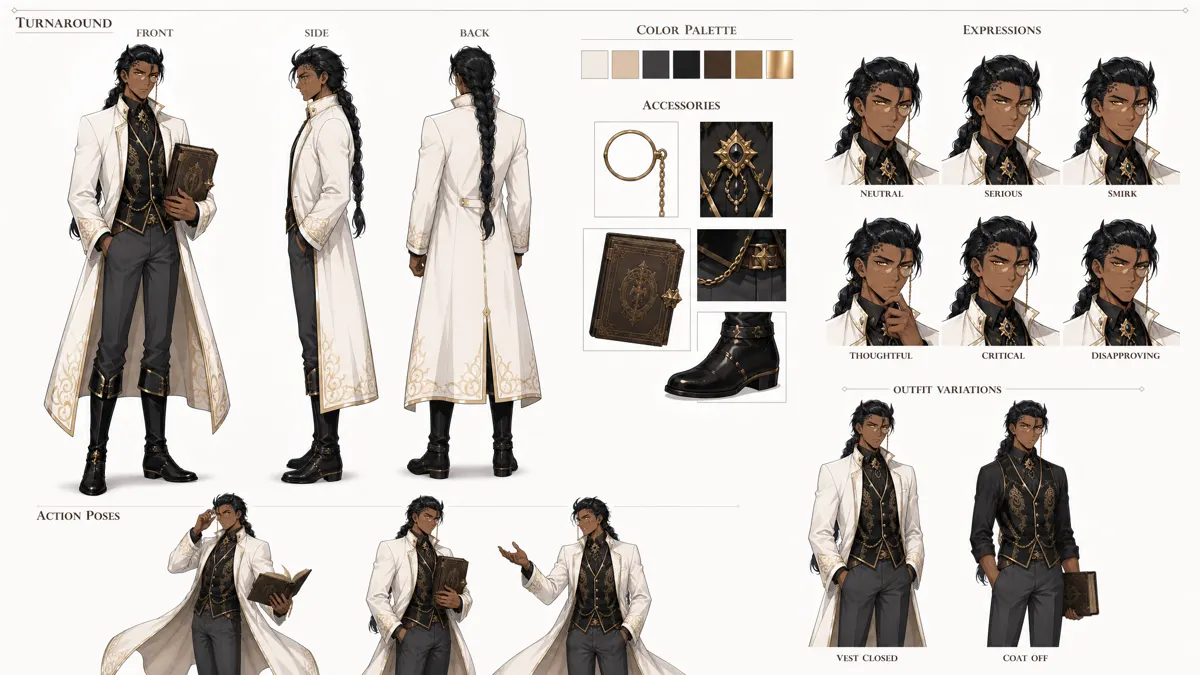 Hei Yao — Character turnaround sheet