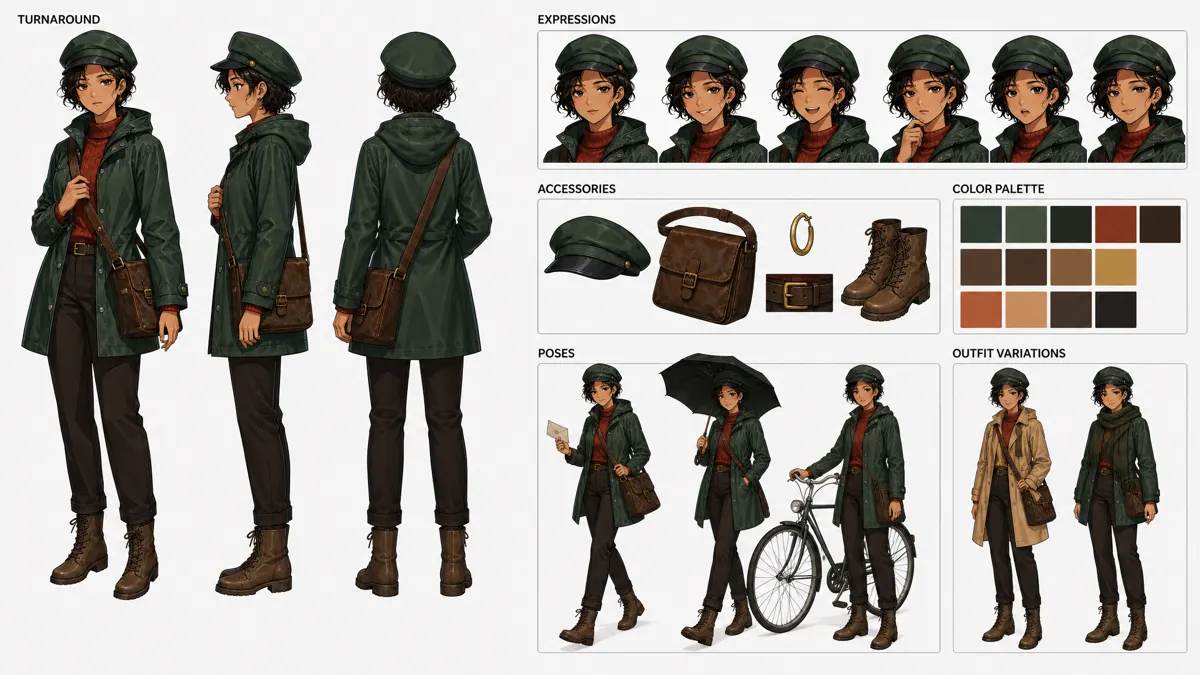 Jiang Lu — Character turnaround sheet