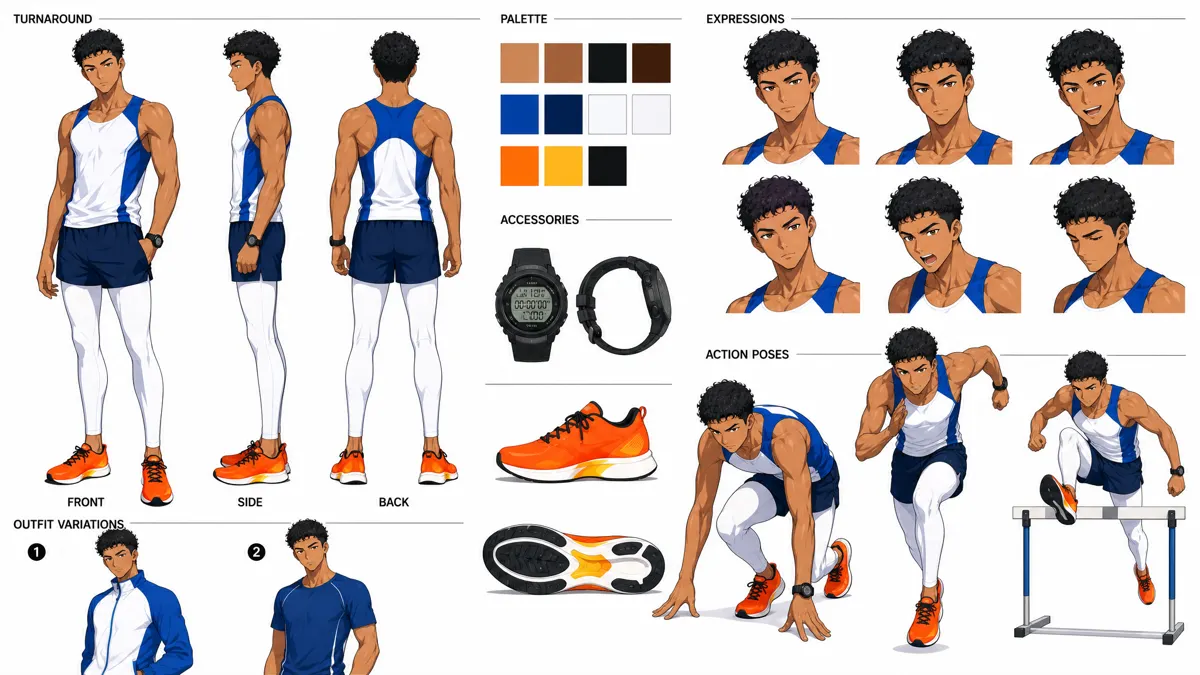 Jiang Yi — Character turnaround sheet