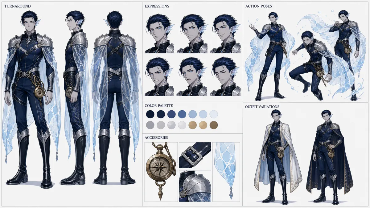 Lan Po — Character turnaround sheet