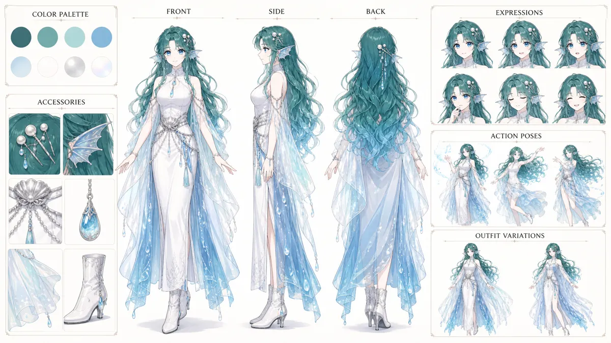 Lan Yin — Character turnaround sheet