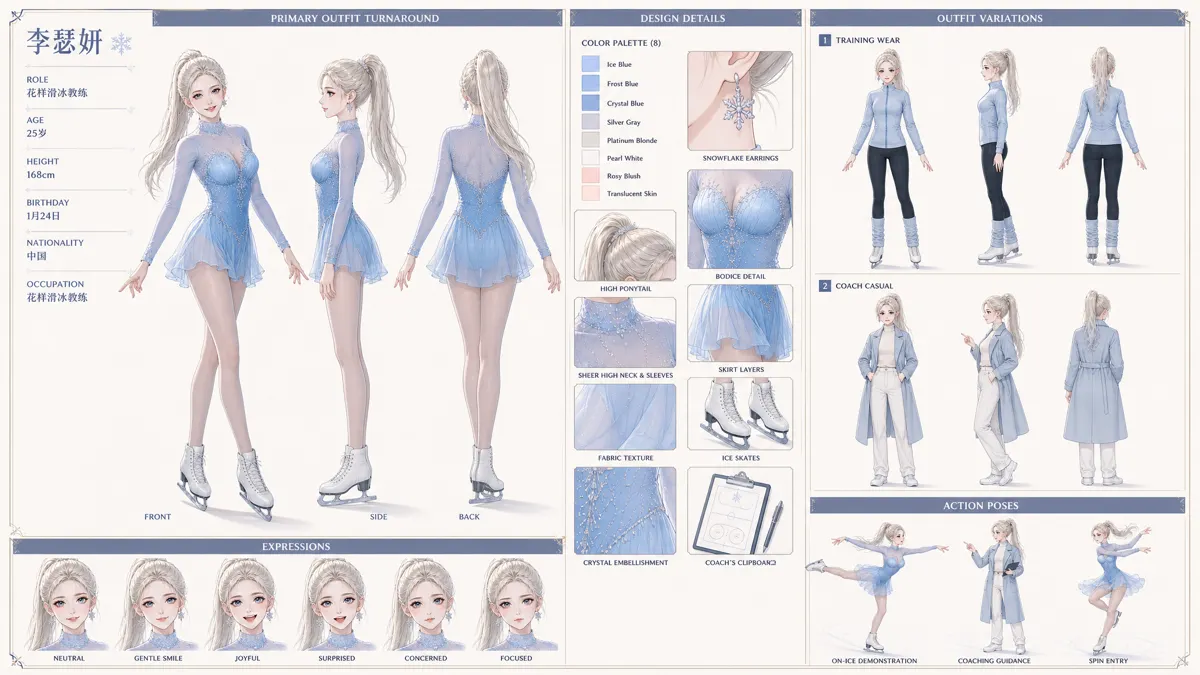 Li Seyan — Character turnaround sheet