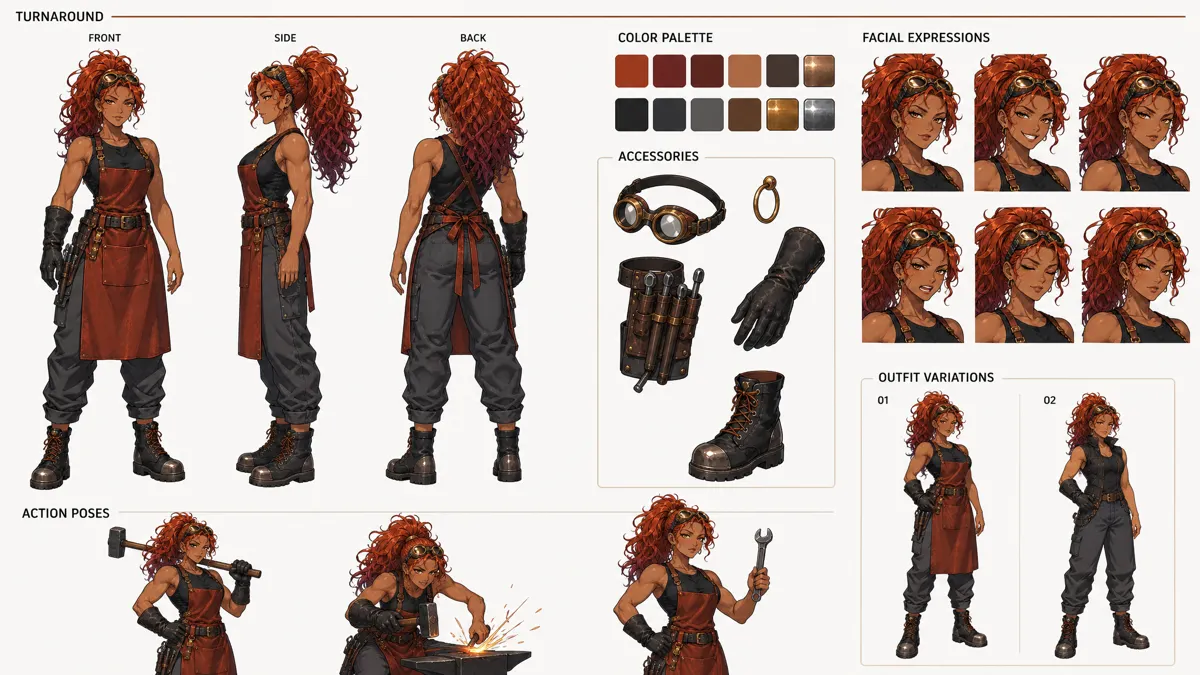 Liu Huo — Character turnaround sheet