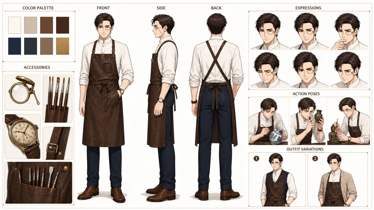 Lu Shijin — Character turnaround sheet