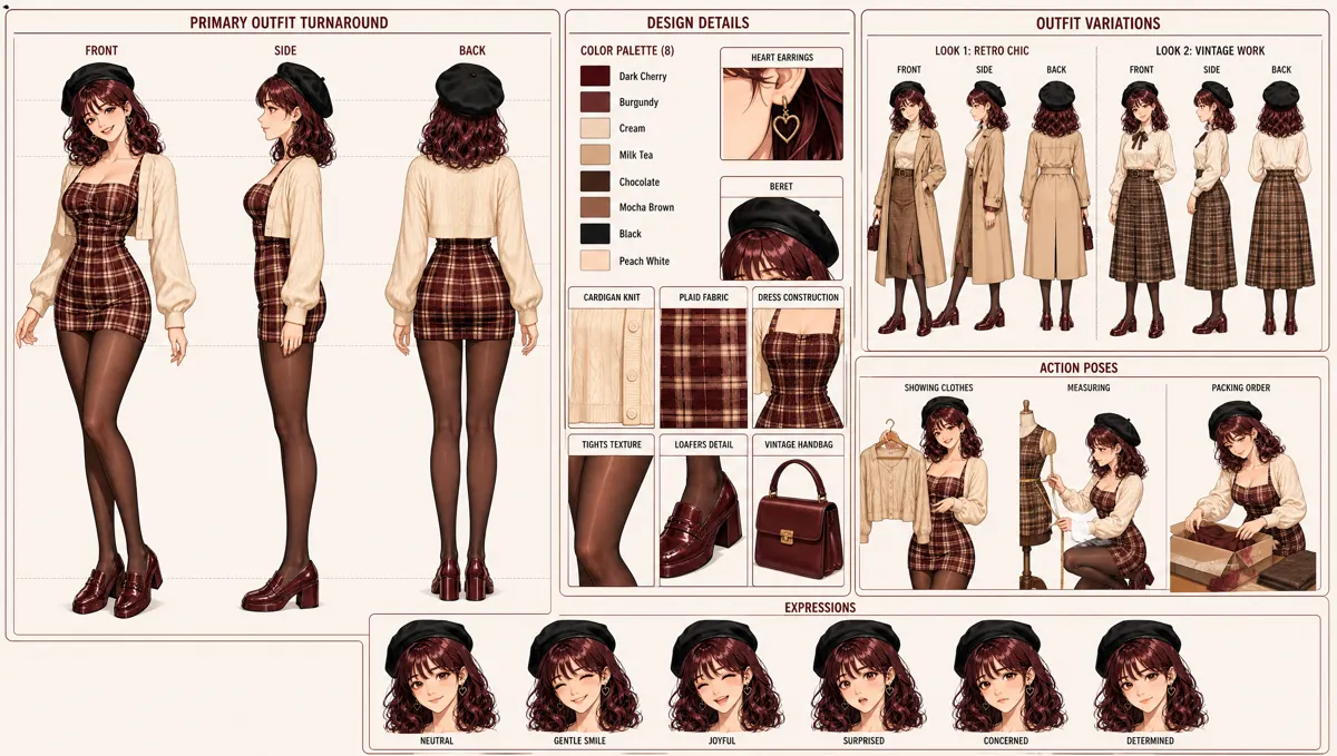 Nan Baoluo — Character turnaround sheet