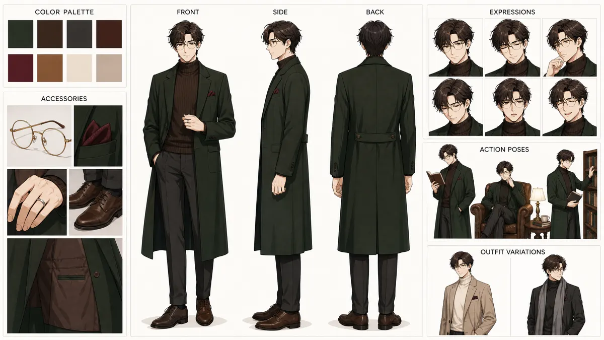Pei Jing — Character turnaround sheet