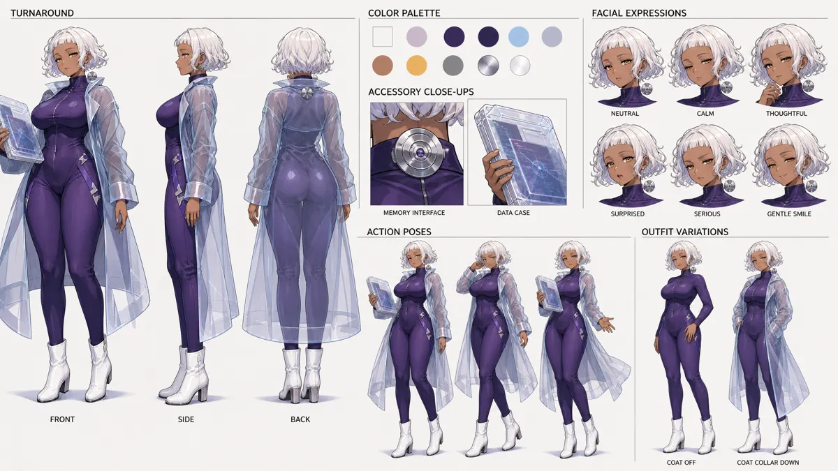 Rui Ke — Character turnaround sheet