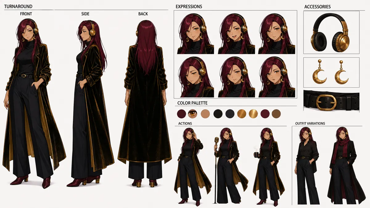 Shen Wan — Character turnaround sheet