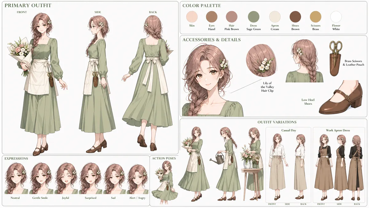 Song Mian — Character turnaround sheet
