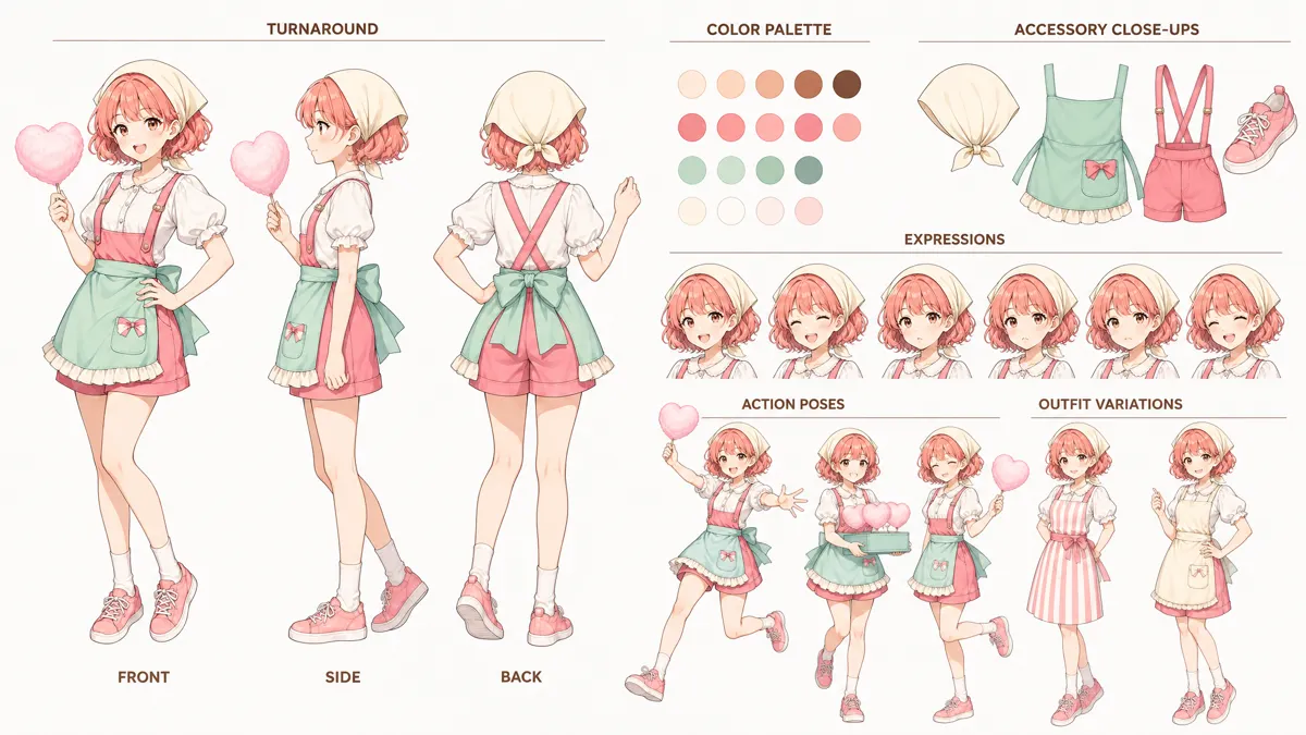 Tao Zi — Character turnaround sheet