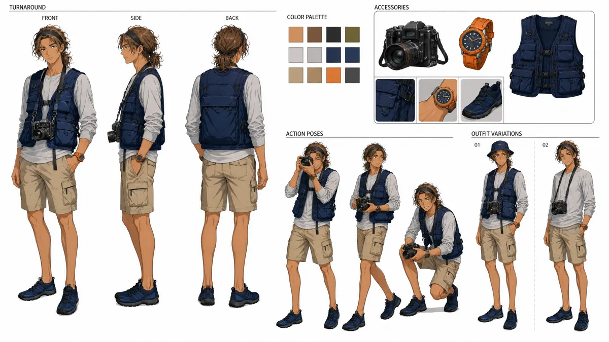 Wen Yu — Character turnaround sheet