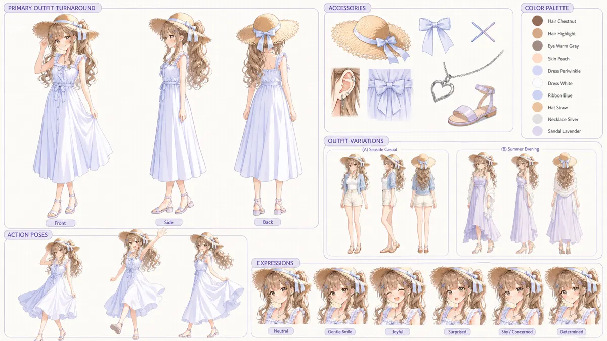 Xia Zhiqing — Character turnaround sheet