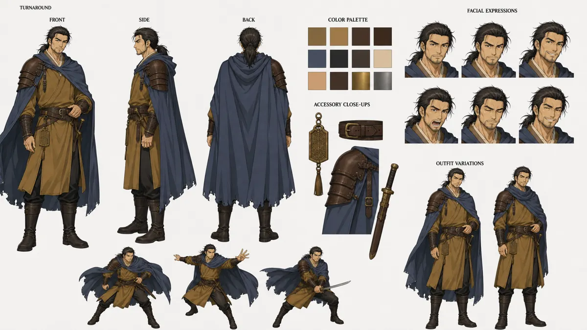 Xiao Yan — Character turnaround sheet