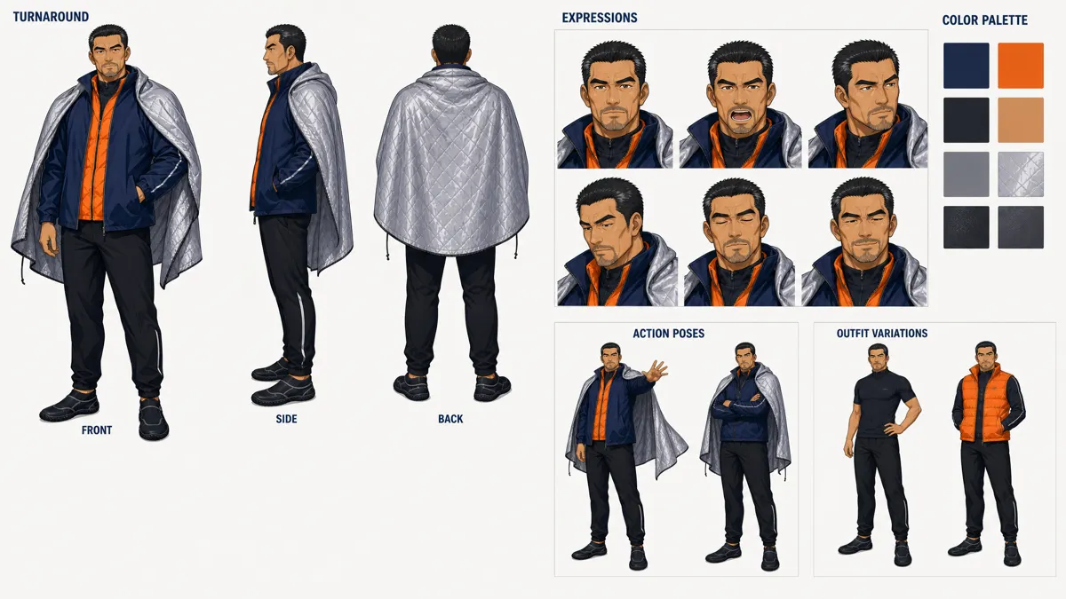 Xie Chuan — Character turnaround sheet
