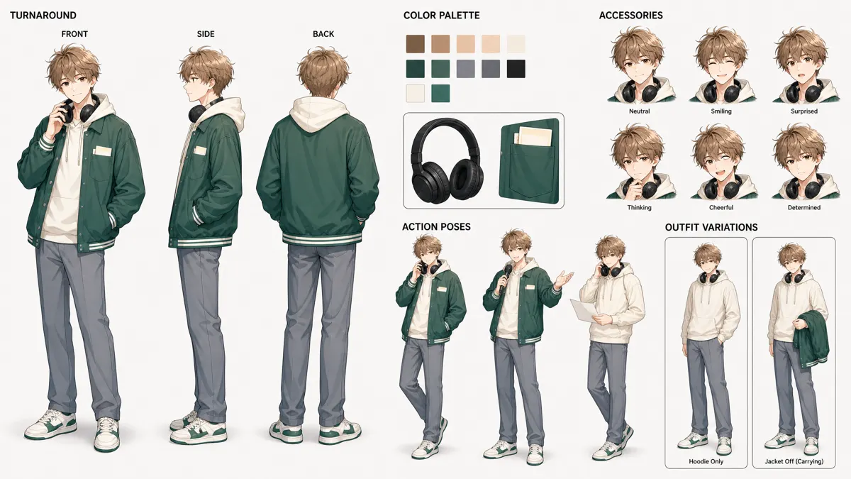 Ye Zhen — Character turnaround sheet