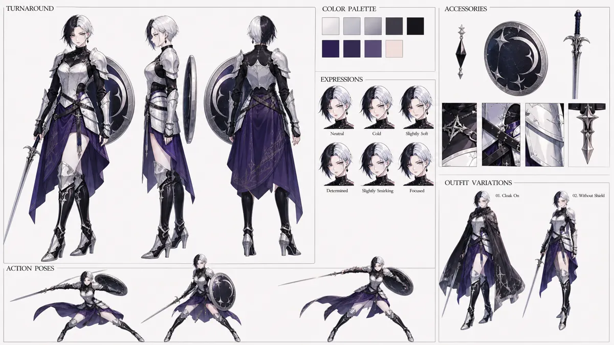 Yin Luo — Character turnaround sheet