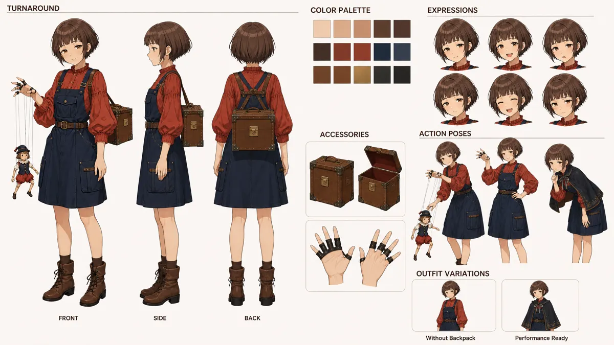 Zhou Muzi — Character turnaround sheet